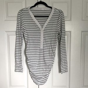 Gap maternity striped Henley shirt with buttons